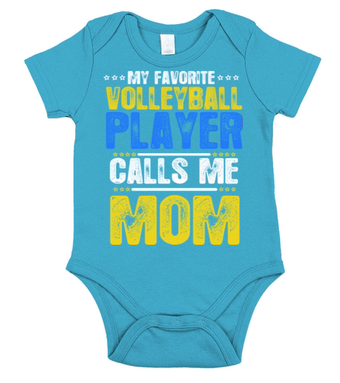 My Favorite Volleyball Player Calls Me Mom Short Sleeve Baby One-Piece
