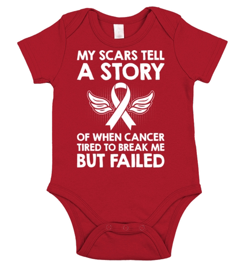 My Scars Tell a Story Lung Cancer Awareness Short Sleeve Baby One-Piece