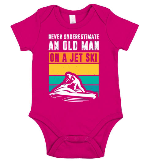 Never Underestimate An Old Man Water Sport Funny J Short Sleeve Baby One-Piece