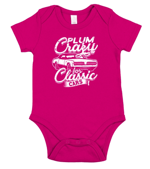 Plum Crazy for Classic Cars - oldies Short Sleeve Baby One-Piece