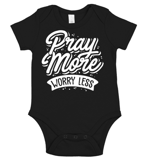 Quotes - Pray more worry less Short Sleeve Baby One-Piece