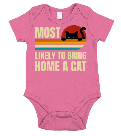 Retro Vintage Most Likely To Bring Home A Cat Short Sleeve Baby One-Piece
