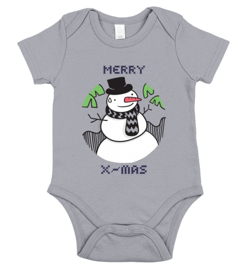 Snowman merry christmas happy holidays gift Short Sleeve Baby One-Piece