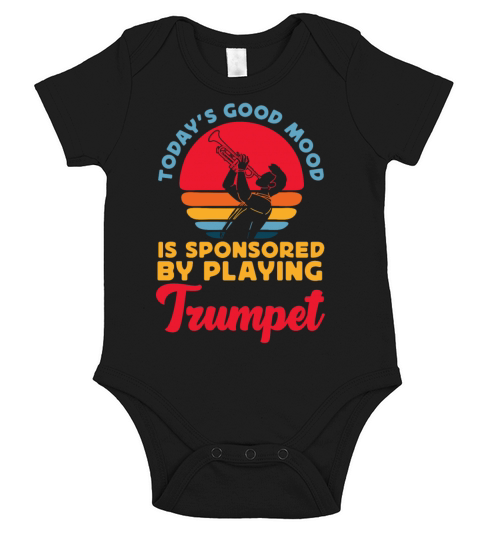 Trumpet Player Vintage Retro Short Sleeve Baby One-Piece