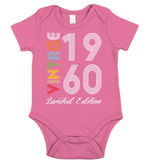 Vintage 1960 Vintage Birthday Retro Vintage Short Sleeve Baby One-Piece