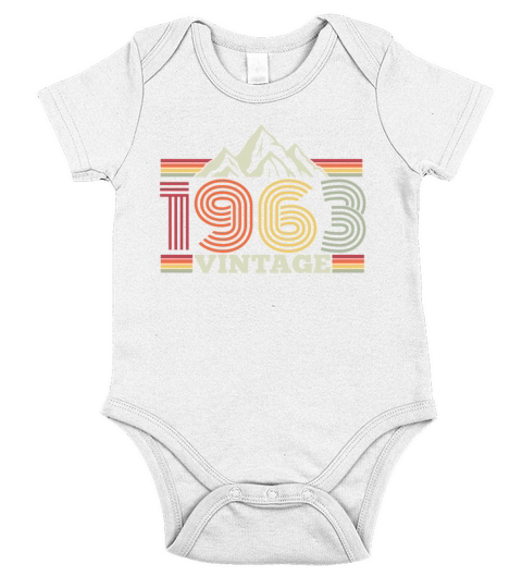 Vintage 1963 Birthday Retro Look Short Sleeve Baby One-Piece