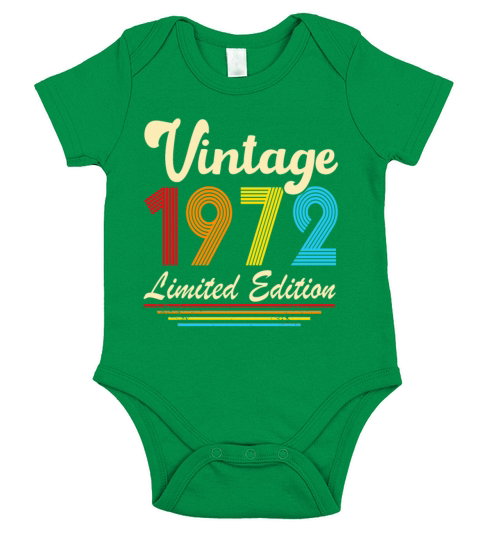 Vintage 1972 50th Birthday Fiftieth Gift Short Sleeve Baby One-Piece