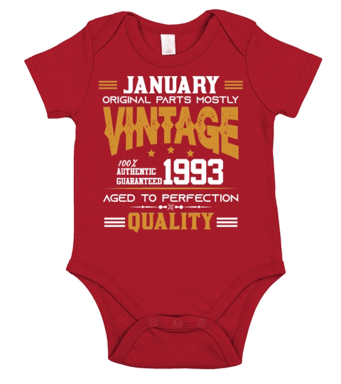 Vintage Aged To Perfection January 1993 Short Sleeve Baby One-Piece