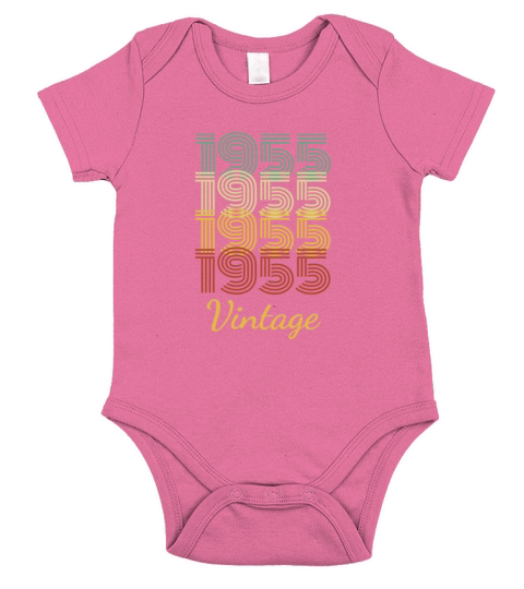 Vintage Birthday Gift Born In 1955 Slogan Short Sleeve Baby One-Piece