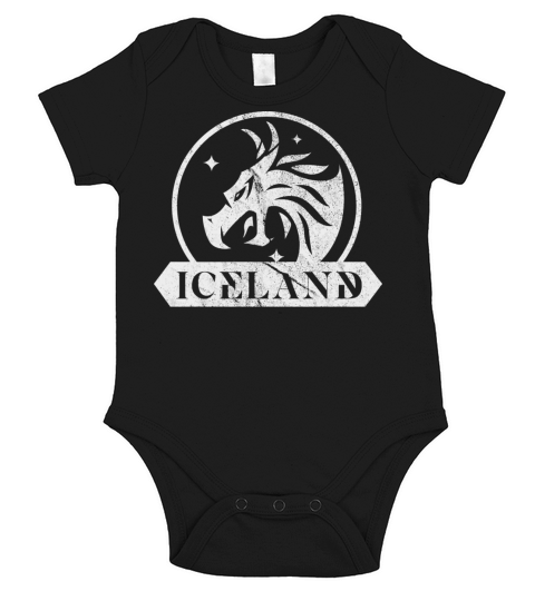 Vintage Iceland Of Viking Dragon Short Sleeve Baby One-Piece