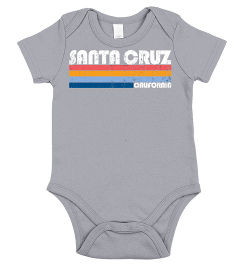 Vintage Retro 70S 80S Style Santa Cruz California Short Sleeve Baby One-Piece