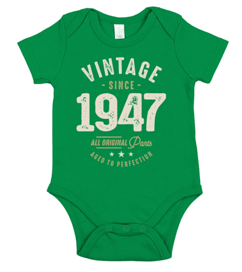 Vintage Since 1947 - 75th Birthday Retro Classic Short Sleeve Baby One-Piece