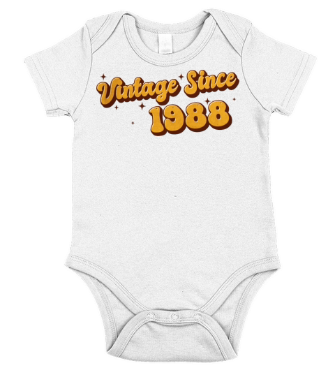 Vintage since 1988 35 Years Old - Groovy 35th Short Sleeve Baby One-Piece