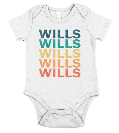 Wills Name T Shirt - Wills Vintage Retro Name Gift Short Sleeve Baby One-Piece