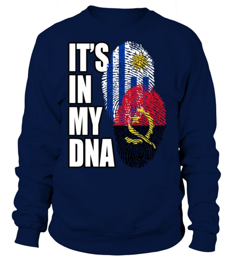 Angolan And Uruguayan Mix Heritage DNA Flag Sweatshirt Unisex