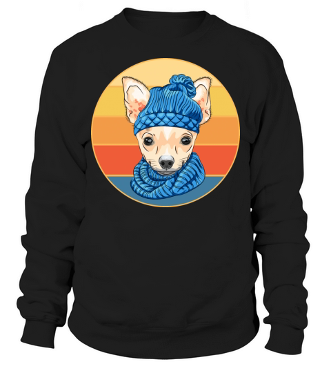 Cute Chihuahua Dog Breed Vintage Retro Sunset Sweatshirt Unisex