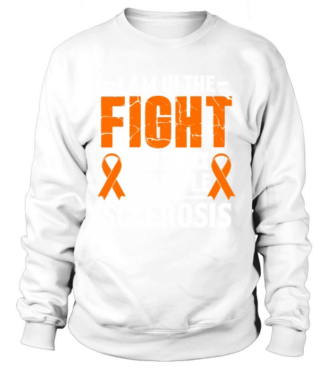 Multiple Sclerosis Awareness Fight Orange Ribbon Sweatshirt Unisex