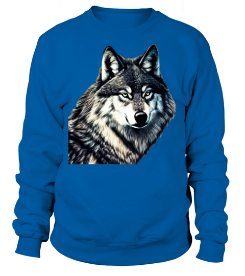 Wolf artwork design predator face imprint Sweatshirt Unisex