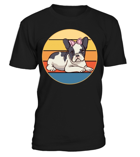 French Bulldog Dog Breed Vintage Retro Sunset T-Shirt Unisex