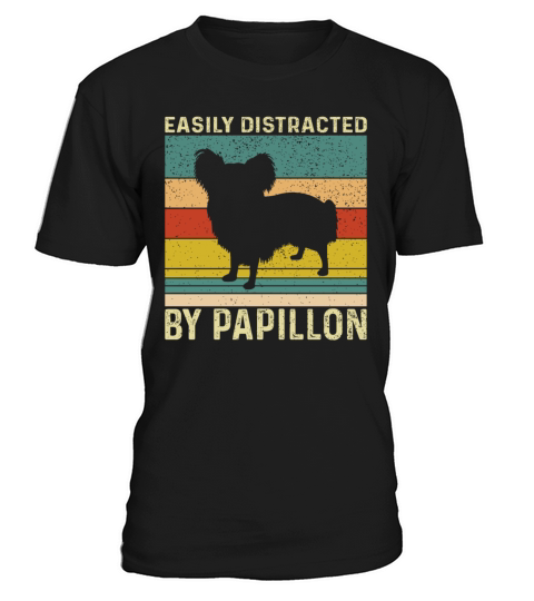 Papillon Dog Vintage Papillon Dog Lover Easily T-Shirt Unisex