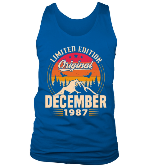 Birthday Gift December 1987 Vintage Retro Tank Top Unisex