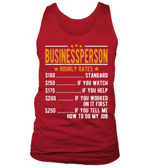 Businessperson Hourly Rates Tank Top Unisex