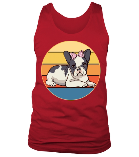French Bulldog Dog Breed Vintage Retro Sunset Tank Top Unisex