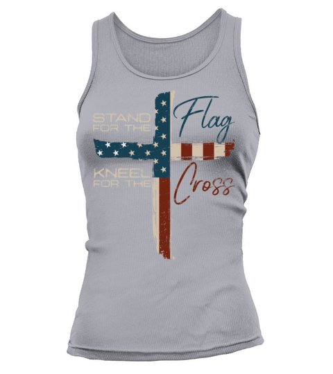 Stand for the Flag and Cross US Flag for Christian Tank top Woman