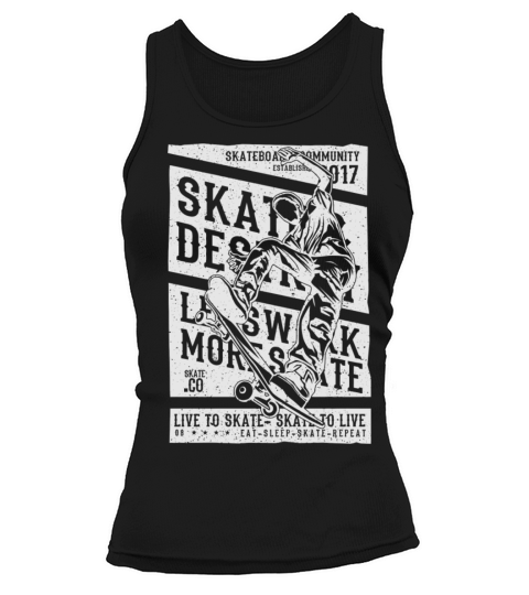 Vintage Retro Skateboarding Eat Sleep Skate Repeat Tank top Woman