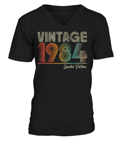 39 Years Old Vintage 1984 39th Birthday Gifts V-Neck T-shirt