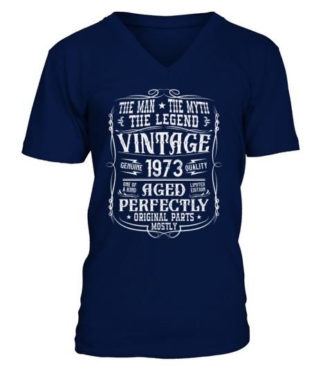 50th Birthday Gift Man Myth Legend Vintage 1973 V-Neck T-shirt