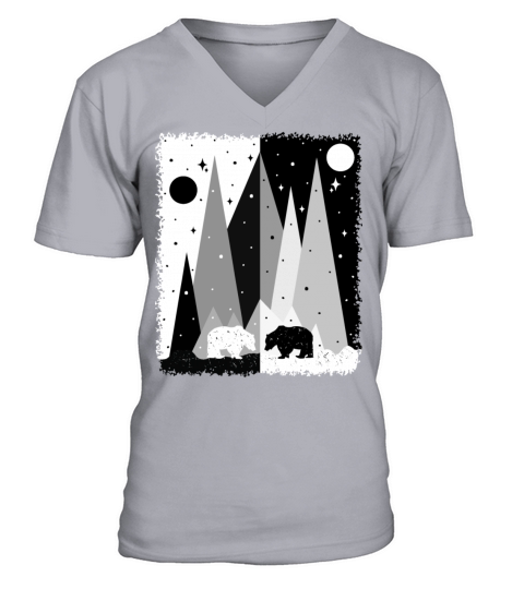Bear In The Mountains V-Neck T-shirt