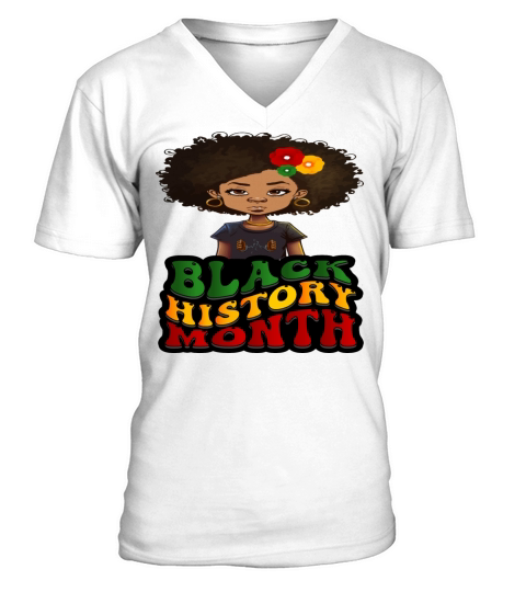 black history month-Educated Strong Black Queen V-Neck T-shirt
