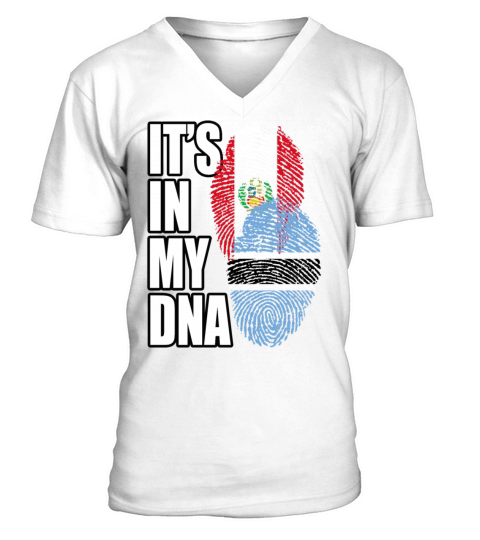 Botswana And Peruvian Mix Heritage DNA Flag V-Neck T-shirt