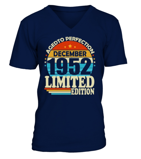 December 1952 Vintage vintage retro birthday V-Neck T-shirt