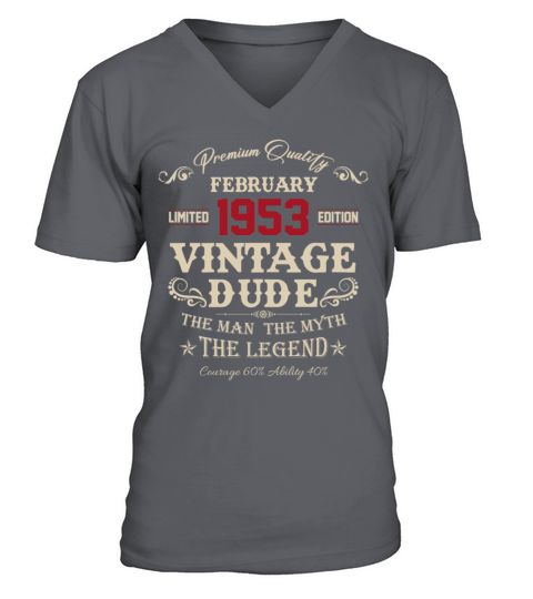 February 1953 Vintage Birthday Present V-Neck T-shirt