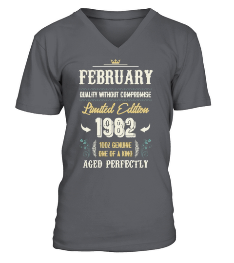 February 1982 Vintage Birthday Present V-Neck T-shirt