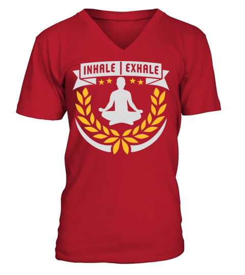 inhale exhale yoga quote V-Neck T-shirt