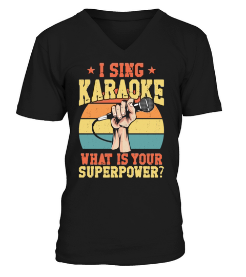 Karaoke Singer Retro Vintage I V-Neck T-shirt