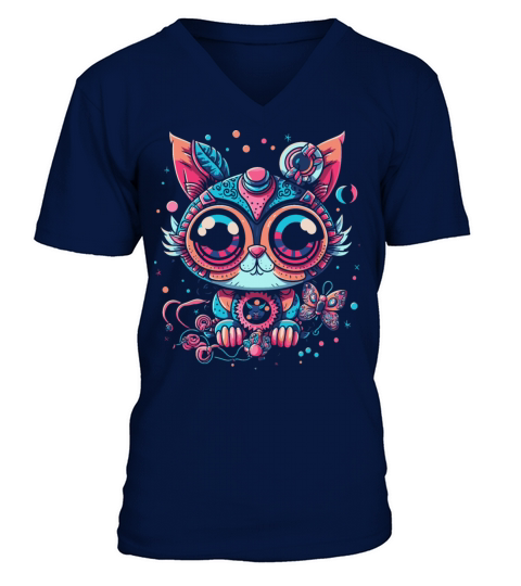 Kawaii Kitty V-Neck T-shirt