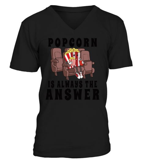 Movie Watching Cinema Popcorn Binge Watching V-Neck T-shirt