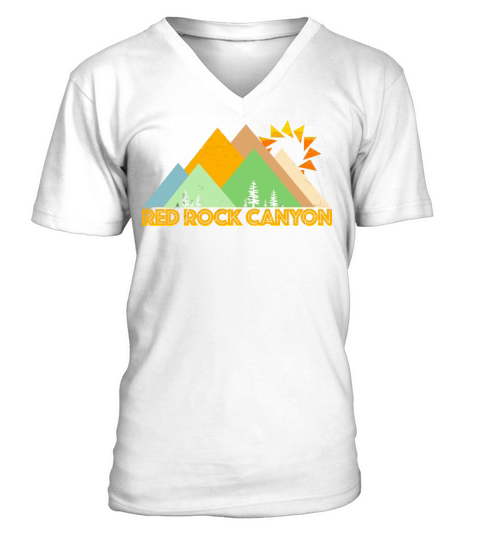 Retro Vintage Red Rock Canyon V-Neck T-shirt