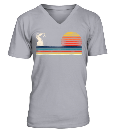 Robot Robotics Engineer Retro V-Neck T-shirt