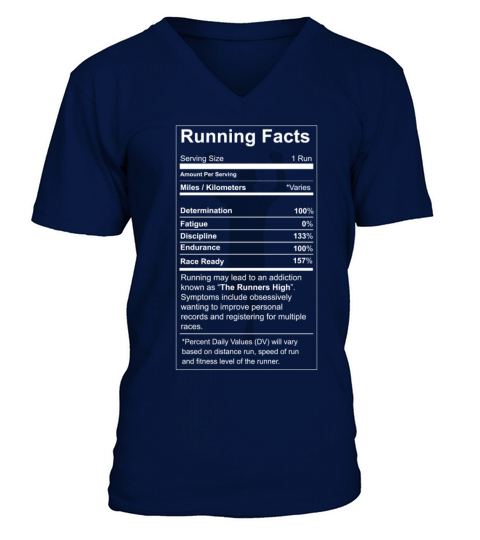 Running - All running facts awesome t-shirt V-Neck T-shirt