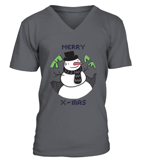 Snowman merry christmas happy holidays gift V-Neck T-shirt