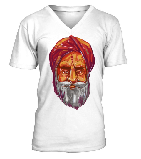 Turban bearded beard man Turban bearded beard man V-Neck T-shirt