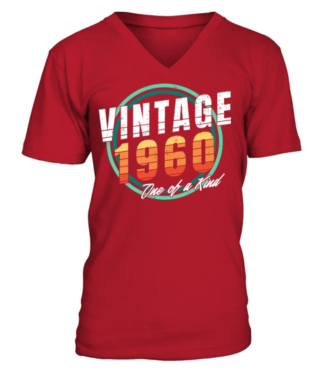 Vintage 1960 Shirt for Men Women 63 Year Old 63rd V-Neck T-shirt