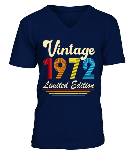 Vintage 1972 50th Birthday Fiftieth Gift V-Neck T-shirt
