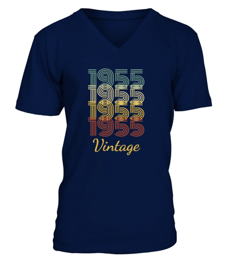 Vintage Birthday Gift Born In 1955 Slogan V-Neck T-shirt