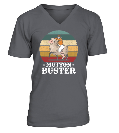 Vintage Cutest Mutton Buster Childrens Sheep Ride V-Neck T-shirt
